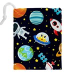 Space-seamless-pattern   - Drawstring Pouch (4XL) Back