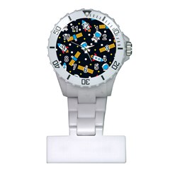 Seamless-adventure-space-vector-pattern-background Plastic Nurses Watch by Salman4z