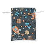 Space-seamless-pattern Lightweight Drawstring Pouch (S) Back