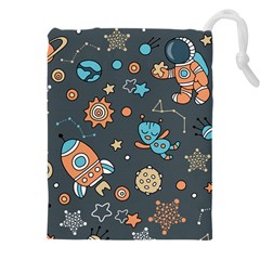 Space-seamless-pattern Drawstring Pouch (4xl) by Salman4z