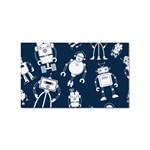White-robot-blue-seamless-pattern Sticker Rectangular (100 pack) Front