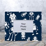 White-robot-blue-seamless-pattern White Tabletop Photo Frame 4 x6  Front