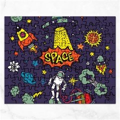 Vector-flat-space-design-background-with-text -- Rectangular Jigsaw Puzzl by Salman4z