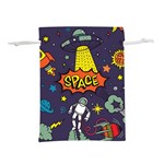 Vector-flat-space-design-background-with-text -- Lightweight Drawstring Pouch (L) Back