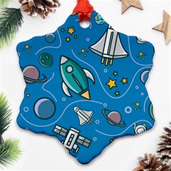 About-space-seamless-pattern Snowflake Ornament (two Sides) by Salman4z