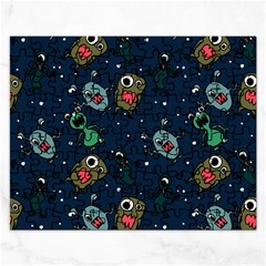 Monster-alien-pattern-seamless-background Rectangular Jigsaw Puzzl by Salman4z