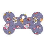 Outer-space-seamless-background Dog Tag Bone (Two Sides) Back