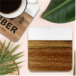 Abstract-math Pattern Marble Wood Coaster (Square) Front