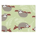 Sloths-pattern-design Two Sides Premium Plush Fleece Blanket (Large) Blanket Back