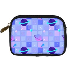 Seamless-pattern-pastel-galaxy-future Digital Camera Leather Case by Salman4z