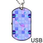 Seamless-pattern-pastel-galaxy-future Dog Tag USB Flash (One Side) Front