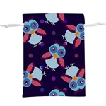 Owl-pattern-background Lightweight Drawstring Pouch (XL) Front