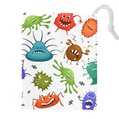 Dangerous-streptococcus-lactobacillus-staphylococcus-others-microbes-cartoon-style-vector-seamless Drawstring Pouch (4xl) by Salman4z
