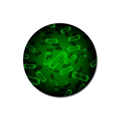 Green-rod-shaped-bacteria Rubber Coaster (round) by Salman4z