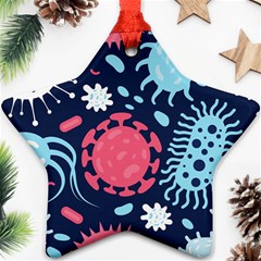 Seamless-pattern-microbes-virus-vector-illustration Ornament (star) by Salman4z