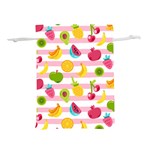 Tropical-fruits-berries-seamless-pattern Lightweight Drawstring Pouch (L) Front