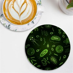 Bacteria-virus-seamless-pattern-inversion Uv Print Round Tile Coaster by Salman4z