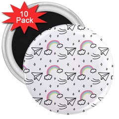 Cute-art-print-pattern 3  Magnets (10 Pack)  by Salman4z