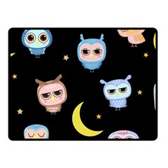 Cute-owl-doodles-with-moon-star-seamless-pattern Fleece Blanket (small) by Salman4z