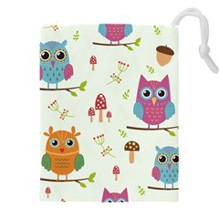 Forest-seamless-pattern-with-cute-owls Drawstring Pouch (4xl) by Salman4z