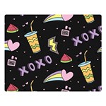 Cute-girl-things-seamless-background Two Sides Premium Plush Fleece Blanket (Large) Blanket Back