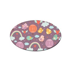Cute-seamless-pattern-with-doodle-birds-balloons Sticker Oval (100 Pack) by Salman4z