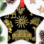 Maya-style-gold-linear-totem-icons Star Ornament (Two Sides) Front
