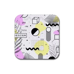 Graphic-design-geometric-background Rubber Coaster (square) by Salman4z