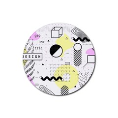 Graphic-design-geometric-background Rubber Coaster (round) by Salman4z