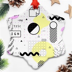 Graphic-design-geometric-background Snowflake Ornament (two Sides) by Salman4z