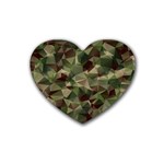 Abstract-vector-military-camouflage-background Rubber Heart Coaster (4 pack) Front