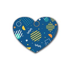 Flat-design-geometric-shapes-background Rubber Heart Coaster (4 Pack) by Salman4z