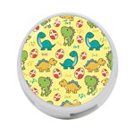 Seamless Pattern With Cute Dinosaurs Character 4-Port USB Hub (One Side) Front