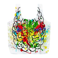 Brain Mind Psychology Idea Hearts Full Print Recycle Bag (l) by pakminggu