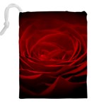 Rose Red Rose Red Flower Petals Waves Glow Drawstring Pouch (4XL) Back