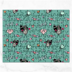 Raccoon Texture Seamless Scrapbooking Hearts Rectangular Jigsaw Puzzl by pakminggu