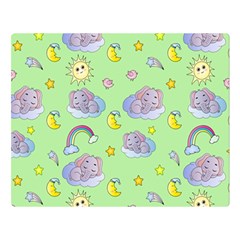Elephant Sleeping Elephants Background Two Sides Premium Plush Fleece Blanket (large) by pakminggu