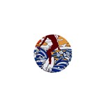 Beach Illustration Summer Beach Surf Waves 1  Mini Buttons Front