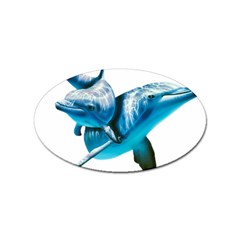 Two Dolphins Art Atlantic Dolphin Painting Animal Marine Mammal Sticker Oval (100 Pack) by pakminggu