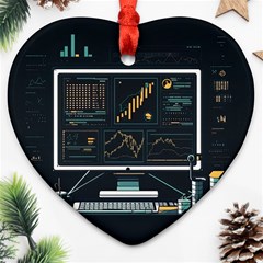 Remote Work Work From Home Online Work Heart Ornament (two Sides) by pakminggu