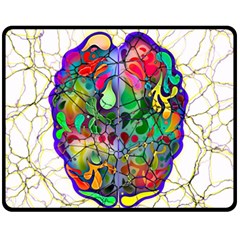 Brain Head Mind Man Silhouette Two Sides Fleece Blanket (medium) by pakminggu
