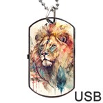 Lion Africa African Art Dog Tag USB Flash (Two Sides) Back