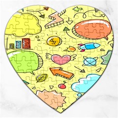 Cute Sketch Child Graphic Funny Jigsaw Puzzle (heart) by danenraven