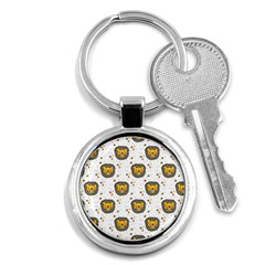 Lion Heads Pattern Design Doodle Key Chain (round) by Mog4mog4