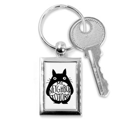 My Neighbor Totoro Black And White Key Chain (rectangle) by Mog4mog4