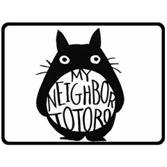 My Neighbor Totoro Black And White Fleece Blanket (large) by Mog4mog4