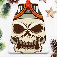 Motorcycle Helmet Skull Clip Art Cranial Skeleton Ornament (bell) by Mog4mog4