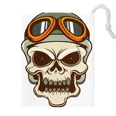 Motorcycle Helmet Skull Clip Art Cranial Skeleton Drawstring Pouch (4xl) by Mog4mog4