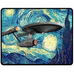 Star Starship The Starry Night Van Gogh Fleece Blanket (medium) by Mog4mog4