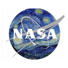 Vincent Van Gogh Starry Night Art Painting Planet Galaxy Two Sides Premium Plush Fleece Blanket (medium) by Mog4mog4